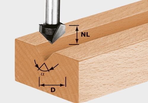 Festool Frezy do wpustów w kształcie V HW S8 D14/7/90° 490999