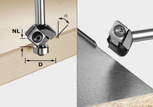 Festool Frez do fazowania z płytkami wymiennymi S8 HW 45° D27 12x 12 KL 499807