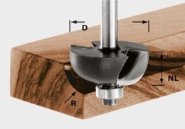 Festool Frez do wgłębień półokrągłych HW S8 D25,5/R6,35 KL 491018